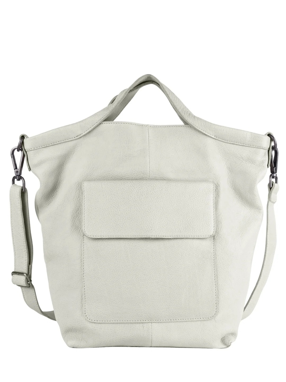 latico Cream Leather Crossbody Tote with Front Flap Pocket